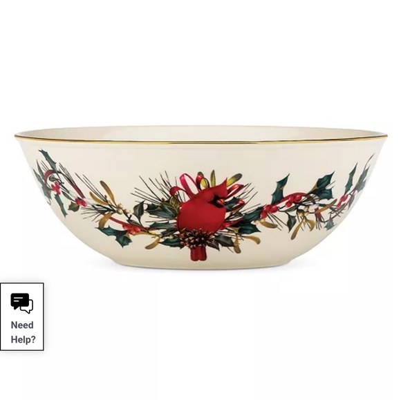 Lenox Winter Greetings Serving Bowl with Cardinal